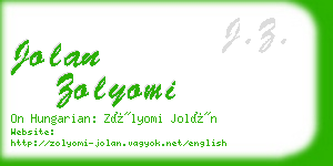 jolan zolyomi business card